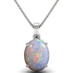 akshita gems 10.25 Ratti 9.00 Carat Natural AA Opal Silver Plated Pendant Certified Natural Australian Opal Stone Pendant for Men-picture-29