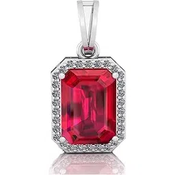 akshita gems 10.25 Ratti 9.00 Carat Natural Ruby Manik 92.5 Sterling silver Pendant/Locket Gemstone by Lab Certified(Top AAA+) Quality for Women's and Men's-picture-23