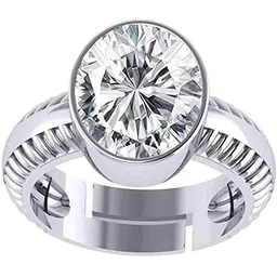 akshita gems 14.00 Ratti 13.00 Carat Natural White Zircon Stone Silver Plated Adjustable Astrological/Purpose Ring for Men and Women AA+ Quality-picture-17