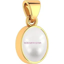 akshita gems 14.25 Ratti 13.00 Carat South Sea Pearl Gold Plated Pendant Locket Moti Stone Natural Certified Gemstone for Men and Women-picture-15