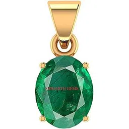 akshita gems 15.25 Ratti 14.00 Carat Natural Emerald Panna Pendant Locket (Astrological Purpose Panna Gold Plated Pendant) for Men and Women-picture-26