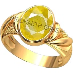 akshita gems 15.25 Ratti Pukhraj Stone Original Certified Yellow Sapphire Gemstone Gold Plated Adjustable Ring For Unisex Adult with Lab Certificate-picture-50
