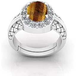 akshita gems 7.50 Carat Deluxe Quality Natural Tiger's Eye Stone Silver Plated Ring Panchdhatu (Adjustable Ring Free Size Anguthi) Gemstone by Lab Certified(Top AAA+) Quality for Men and Women,s-picture-38