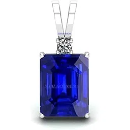 akshita gems Blue Sapphire Stone Pendant Locket Silver Plated 14.00 Carat Unheated and Untreated Neelam Natural Ceylon Gemstone for Men and Women-picture-33