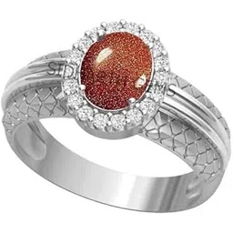 akshita gems Certified Sunstone Sunsitara Silver Plated Ring Panchdhatu Natural Sunstone Sunsitara Gemstone Ring Anguthi for Astrological Purpose for Men and Women 4.00 Carat-picture-10