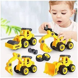 akvanar Construction Truck 4 Pcs Vehicle Play Set Plastic Assembly Toys-picture-21