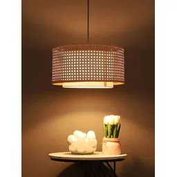 akway Beige Textured Bamboo Hanging Ceiling Lamp-picture-51