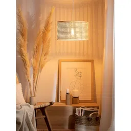 akway Beige Wooden Contemporary Ceiling Lamp image 4