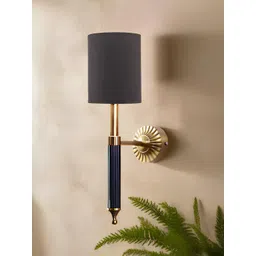 akway Black And Gold Toned Metal Cylinder Shaped Wall Lamp-picture-15