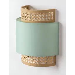 akway Blue & Beige Textured Wooden Contemporary Wall Lamp-picture-28