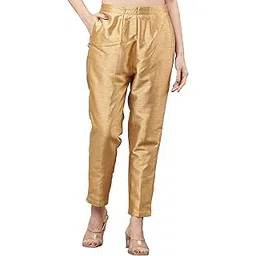 Al-Marwa Women's Cotton Silk Ethnic Trousers, Collection with Bottom Slit, Elasticated Back Waist for Festivals, Wedding, Office-picture-46