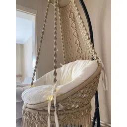 Alaaya Decor Beige & White Round Shaped Hammock Swing image 3