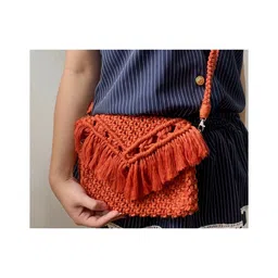 Alaaya Decor macarme sling bag- Orange-picture-26