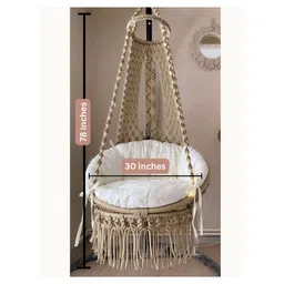 Alaaya Decor single seater beige and white swing image 3