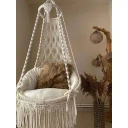 Alaaya Decor White Round Shaped Hammock Swing-picture-32