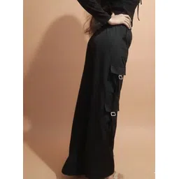 aladinclothing Women Solid Black Track Pants-picture-16