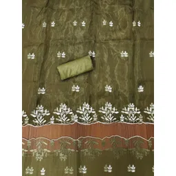 ALAGINI Embroidered Organza Unstitched Dress Material-picture-18