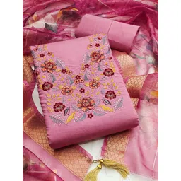 ALAGINI Embroidered Pure Cotton Unstitched Dress Material-picture-15