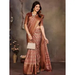 ALAGINI Ethnic Motifs Digital Print Saree with Zari Woven Design Border-picture-12