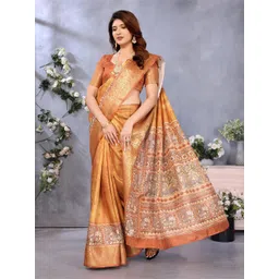 ALAGINI Ethnic Motifs Zari Silk Blend Saree-picture-27