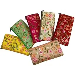 alam enterprises Traditional Hand Purse Ladies with Zip | Embroidery Ethnic Pouch/Wallet Purse for Women | Return Gift for Ladies (Pack of 24)-picture-53