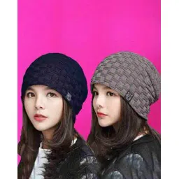 alamos Women Pack of 2 Woven Beanie Cap-picture-20