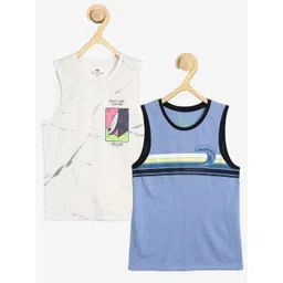 Alan Jones Boys Pack Of 2 Striped Printed Outdoor Cotton T-shirt-picture-26