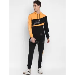 Alan Jones Men Colourblocked Hooded Casual Tracksuit-picture-25