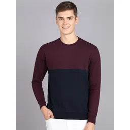 Alan Jones Round Neck Colourblocked Pure Cotton Sweatshirt-picture-36