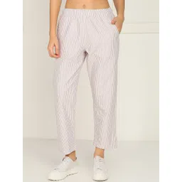 Alan Jones Women Striped Relaxed Trousers-picture-33