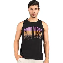 alan jones clothing Printed Sleeveless T-Shirt for Men | Regular Fit | Casual, Beach & Lounge Wear | Tank Top for Summer-picture-23