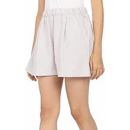 alan jones clothing Women's Striped Cotton Easy Shorts | 100% Cotton Casual Shorts-picture-50