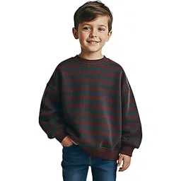 Alan Jones Clothing Boys & Girls Striped Oversized Sweatshirt | Age 3-10 Years | Warm & Comfortable Kids Pullover-picture-11