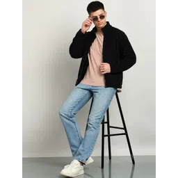 alan jones Men Solid Fleece Jacket image 3