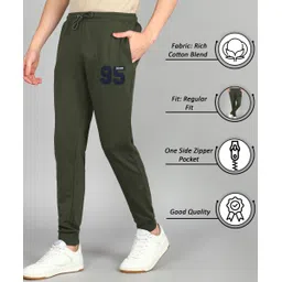 alan jones Men Solid Green Track Pants image 2