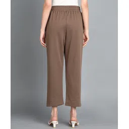 alan jones Women Relaxed Beige Cotton Blend Trousers image 3