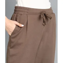 alan jones Women Relaxed Beige Cotton Blend Trousers image 4