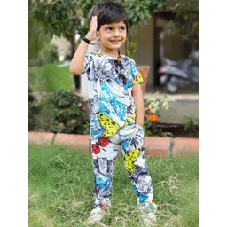 ALANTA Unisex Kids Printed T-shirt with Pyjamas-picture-48