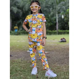 ALANTA Unisex Kids Printed T-shirt with Pyjamas-picture-45