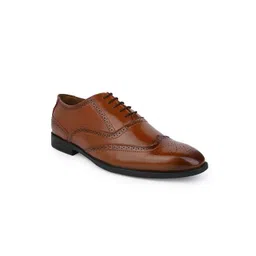 Alberto Torresi Men Tan Brown Textured Formal Brogues-picture-41