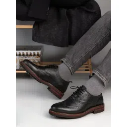 Alberto Torresi Men's Black Brogue Shoes-picture-38