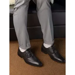 Alberto Torresi Men's Black Oxford Shoes-picture-35