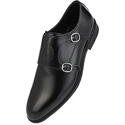 alberto torresi Men's Black Synthetic Double Monk Strap Formal Shoe with and TPR Sole-picture-10