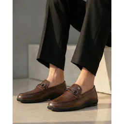 Alberto Torresi Men's Premium Brown Slip-On Loafers And TPR Sole Party Wear For Men-picture-11