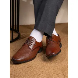 Alberto Torresi Men's Red Jaery Series Tan Derby Shoes-picture-19