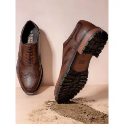 Alberto Torresi Men's Tan Brogue Shoes-picture-31