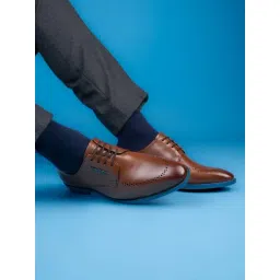 Alberto Torresi Men's Tan Derby Shoes-picture-18