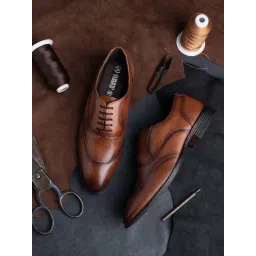 Alberto Torresi Men's Tan Oxford Shoes-picture-29