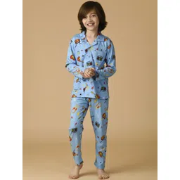 Albion By CnM Boys Printed Shirt Coller Night suit-picture-47