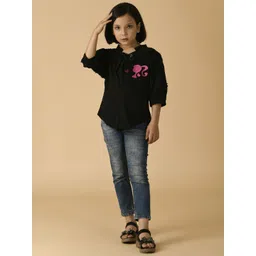 Albion By CnM Tie-Up Neck Cotton Blouson Top-picture-11